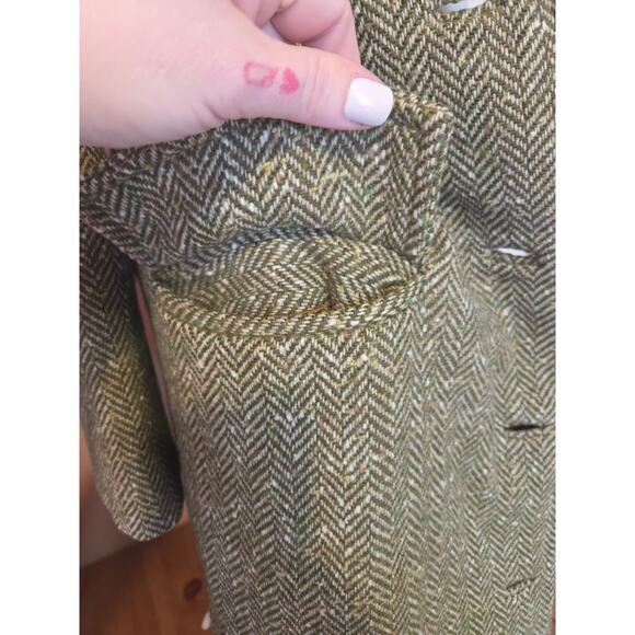 Vintage Pendleton Tweed Wool Trench Coat Womens Size Medium 1950/60 3/4th sleeve - Picture 6 of 10